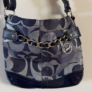 COACH Purse: Blue with silver